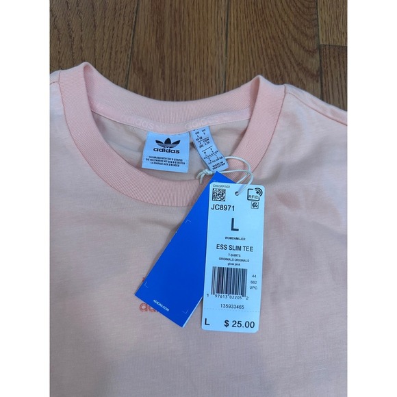 New Adidas Women's ESSENTIALS SLIM T-SHIRT Cropped Tee Casual Top size large $25 - Picture 10 of 11
